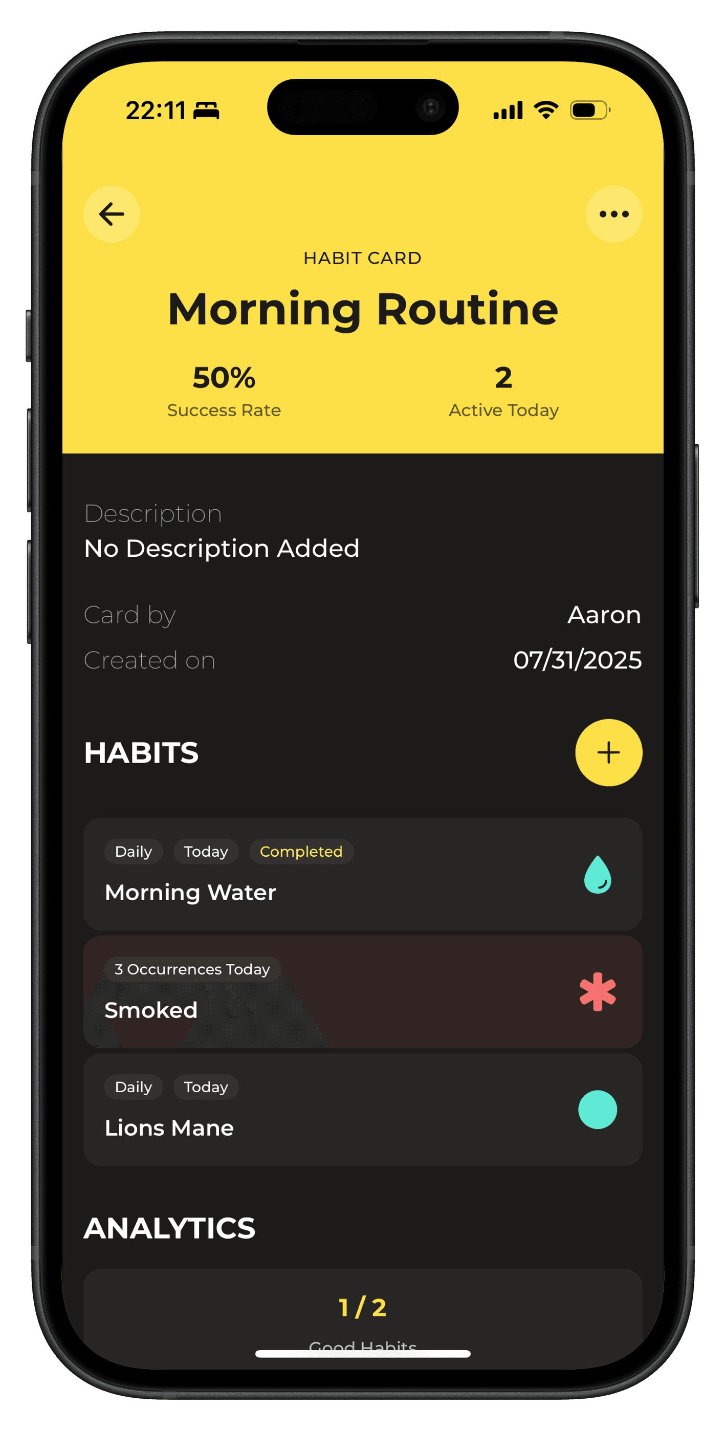 Habit Card View
